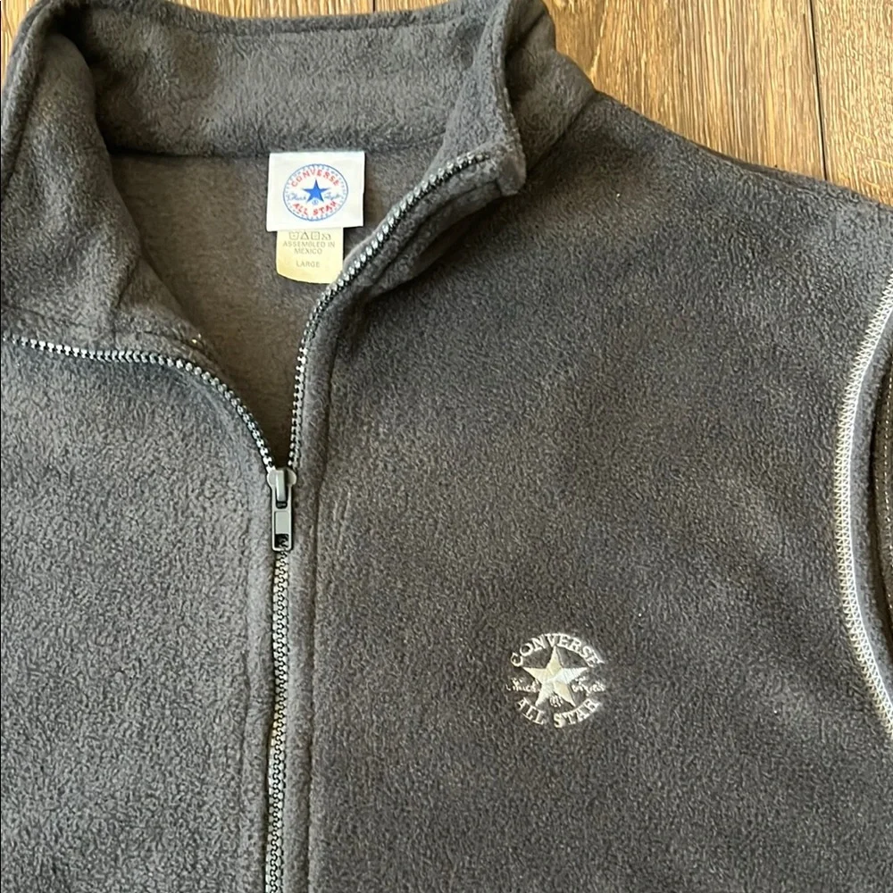 Converse All Star Gray Fleece Zip Up Vest Men’s Large